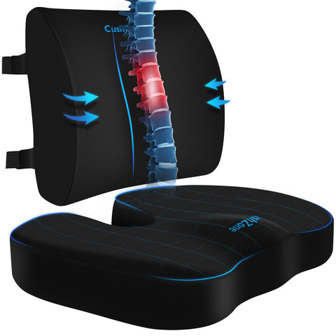 CushZone seat cushion with ergonomic shape provides comfortable support for long seating.