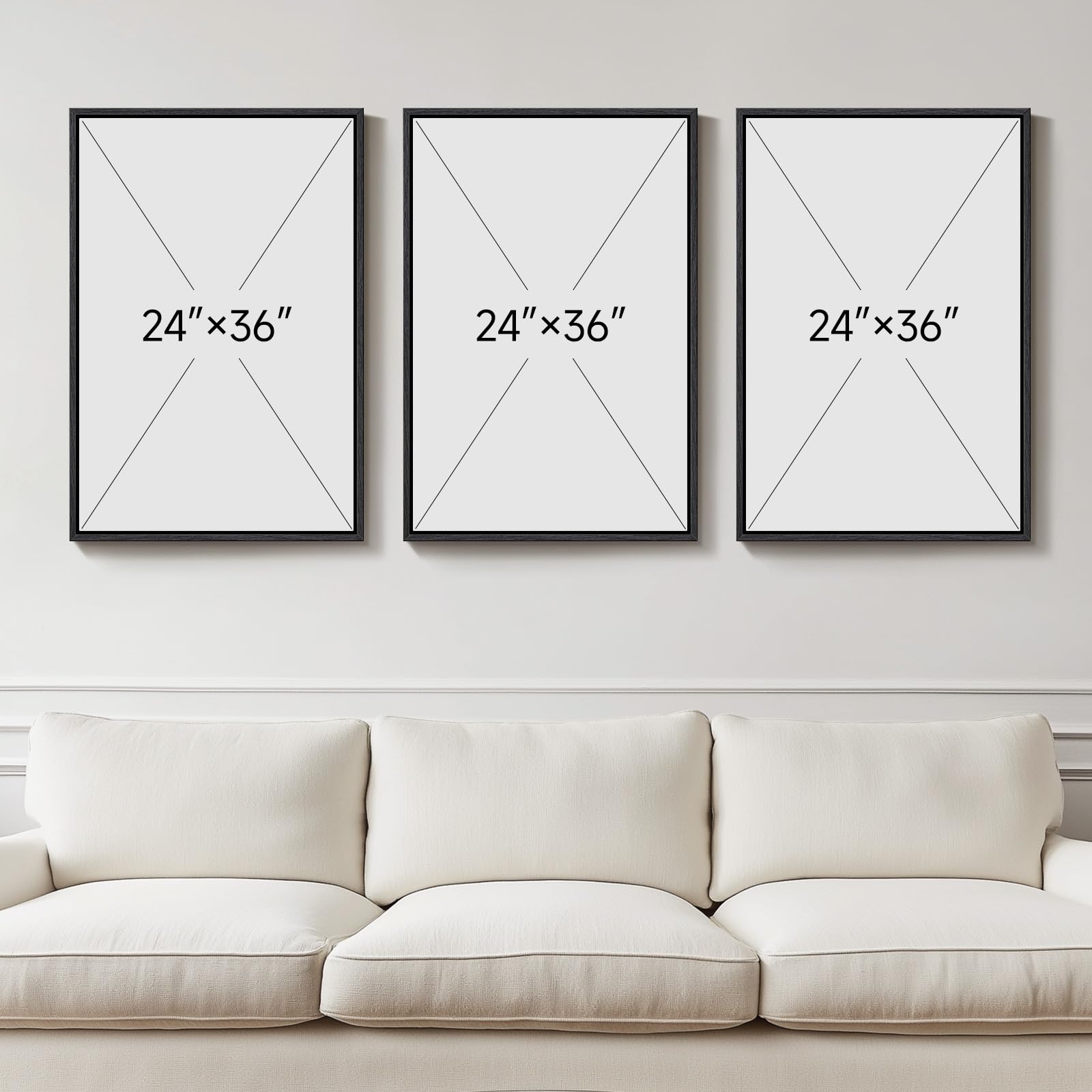Cuspin 3-piece neutral abstract wall art panel 3 creates cohesive focal point