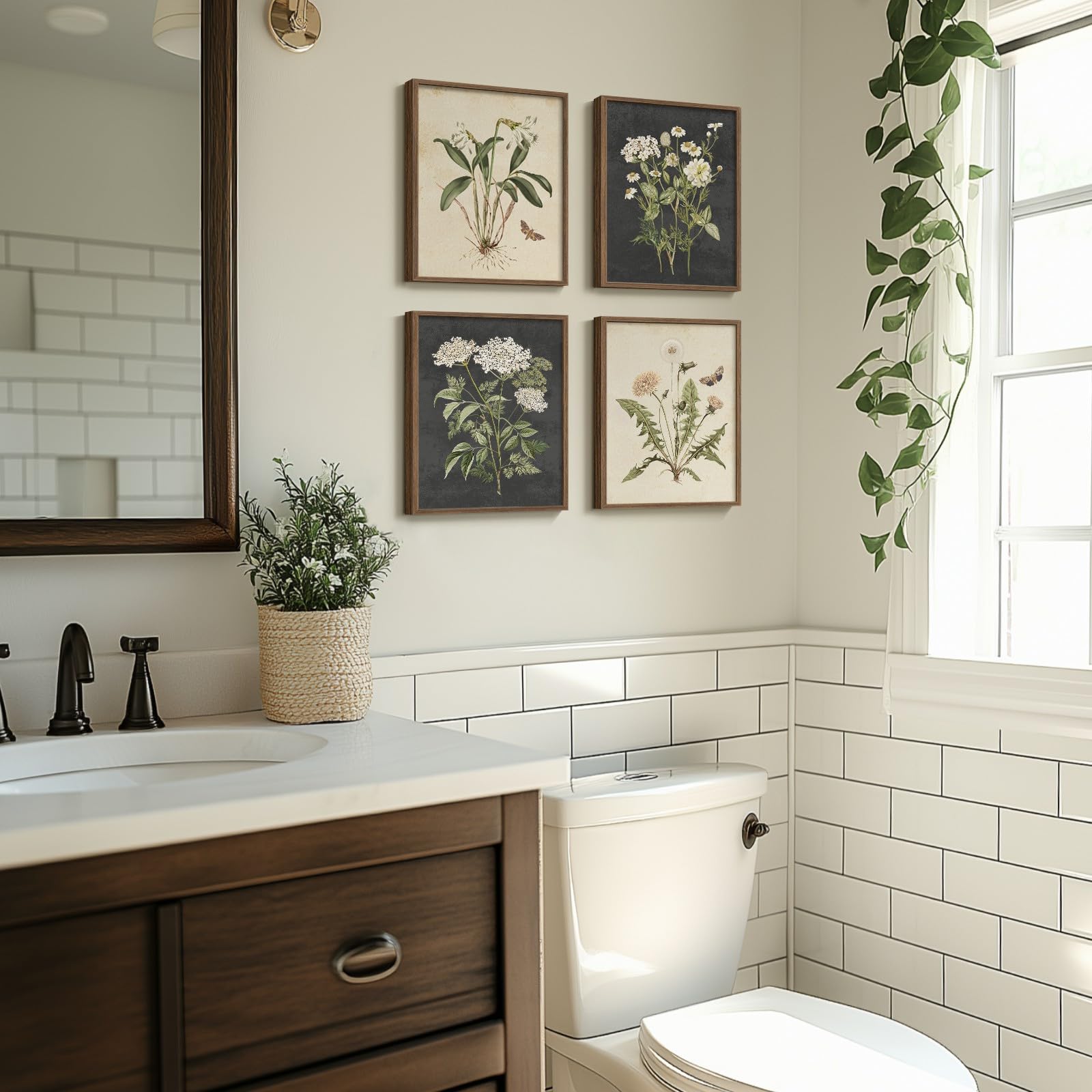 Cuspin bathroom wall art 8x10 print adds botanical flair and moisture resistance