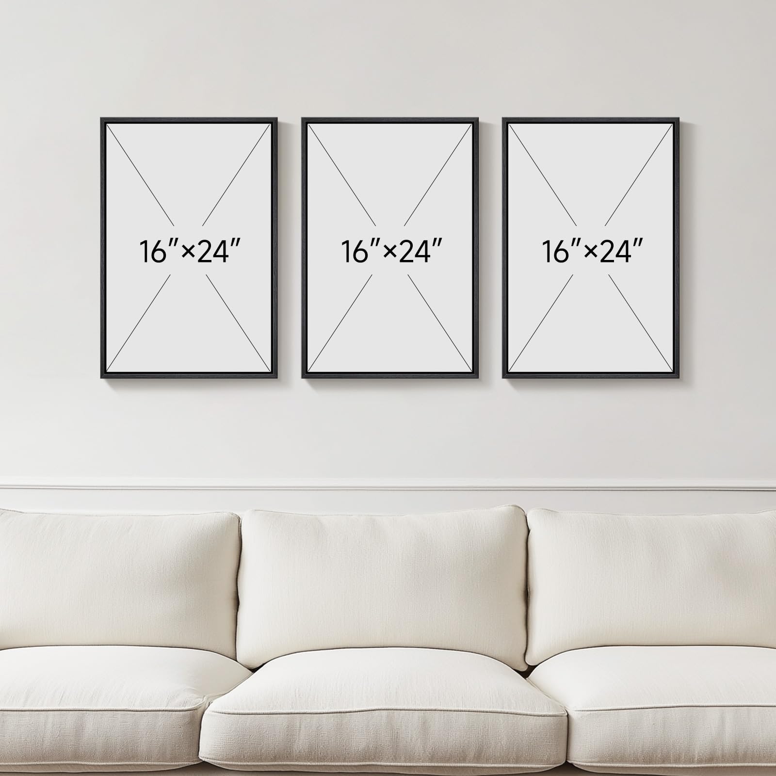 Cuspin neutral abstract wall art hallway arrangement with geometric shapes for subtle impact.