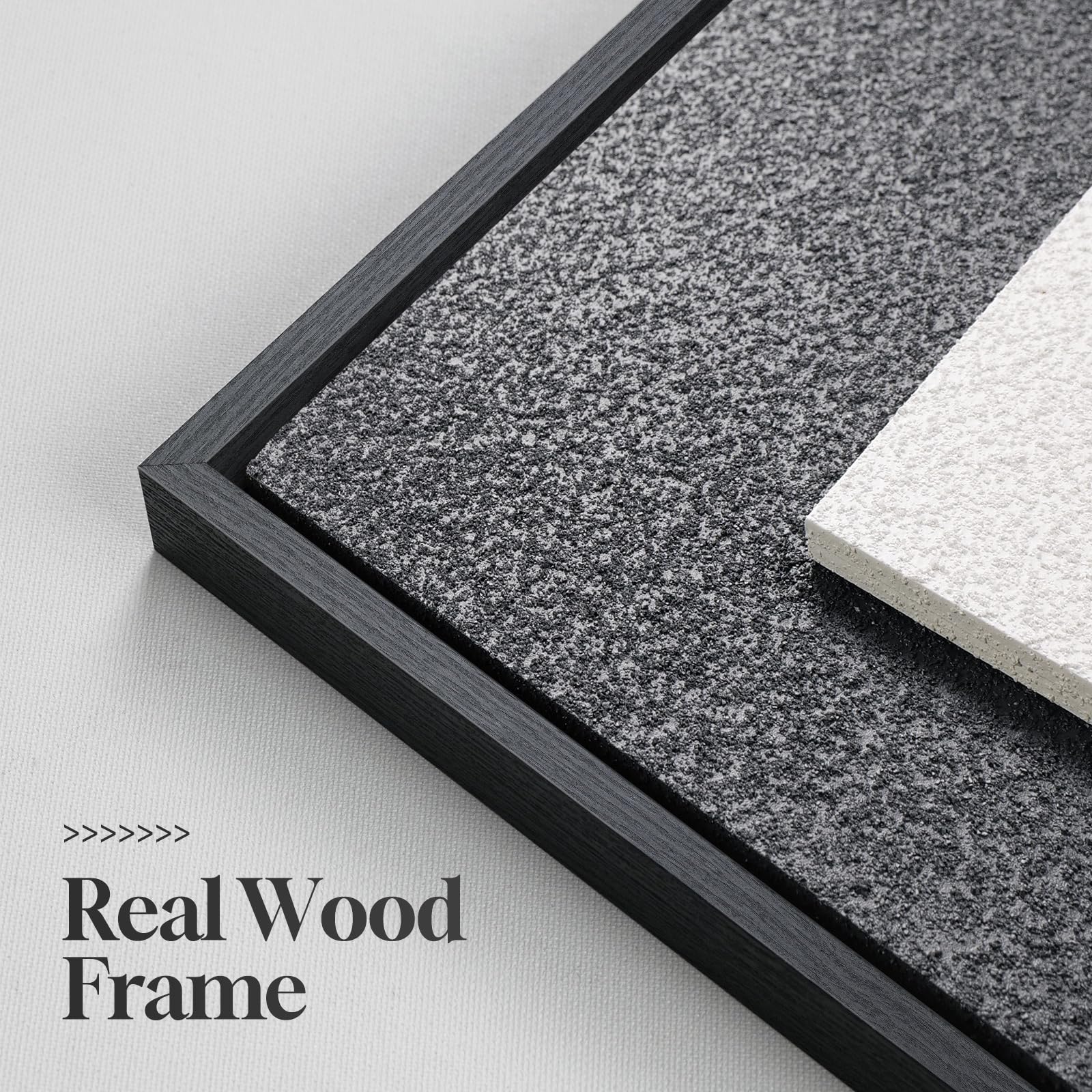 Cuspin framed blue and white abstract wall art, multi-layered texture for geometric appeal.