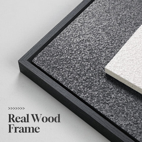 Cuspin framed blue and white abstract wall art, multi-layered texture for geometric appeal.
