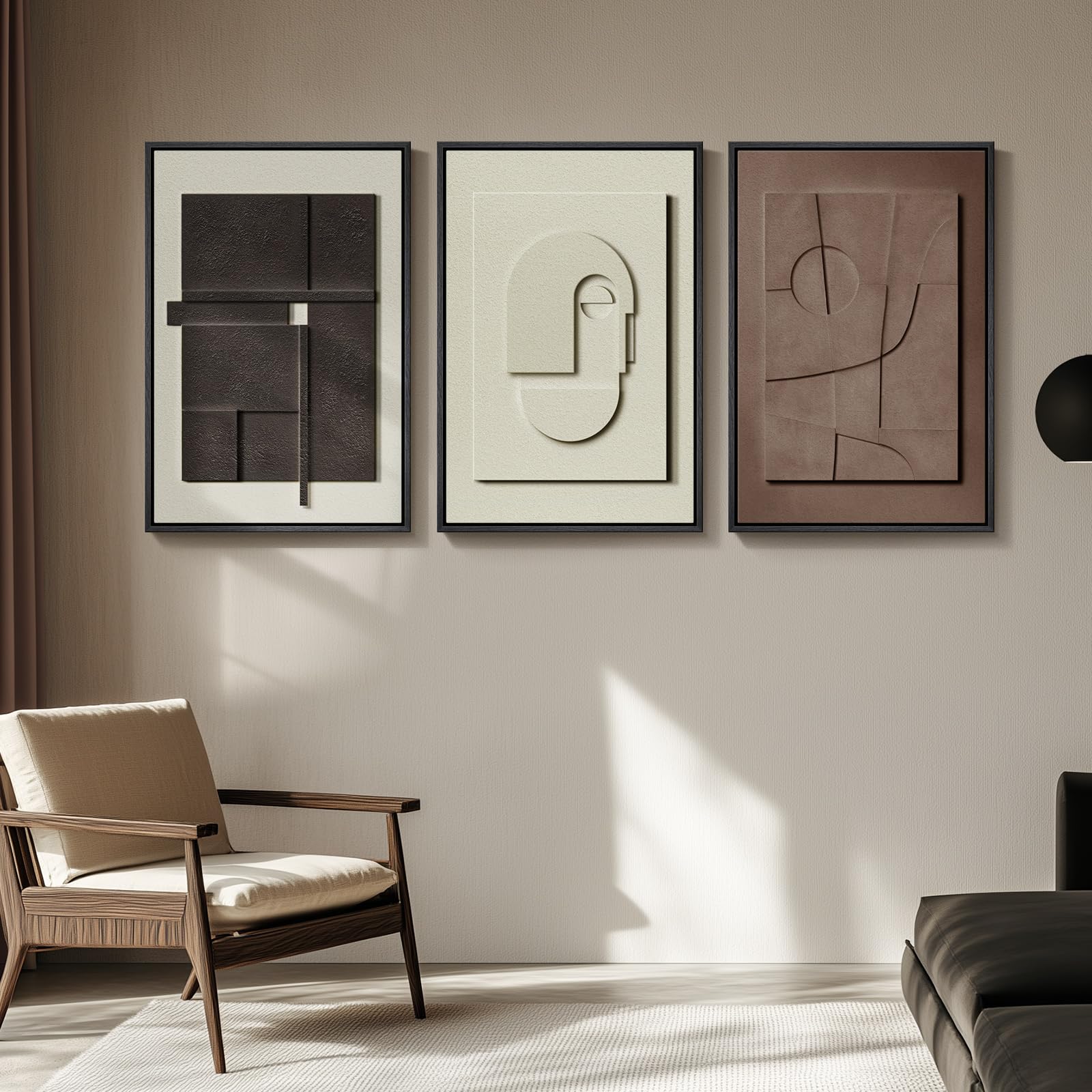 Cuspin triple-panel set 7 offers versatile layouts for living spaces