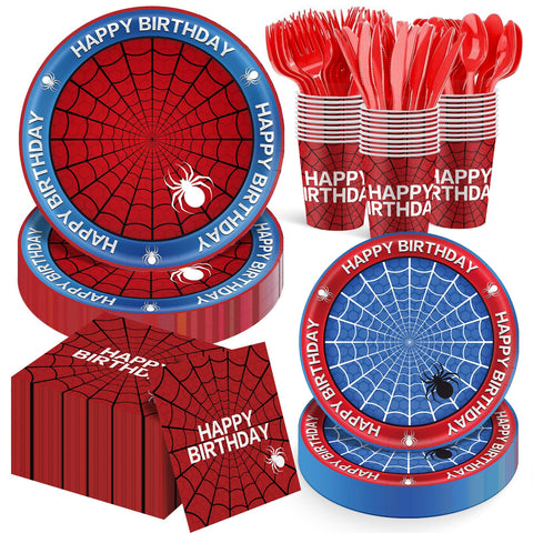 Cutedog spider birthday dinner plates 9-inch for a vibrant party table setup