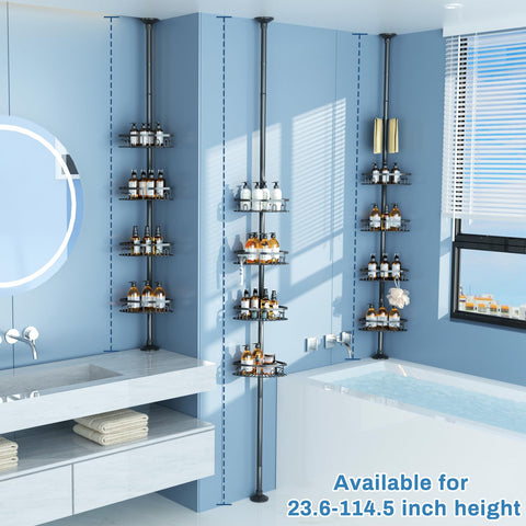 cutefafa corner shower caddy large-baskets holds multiple bottles for easy access