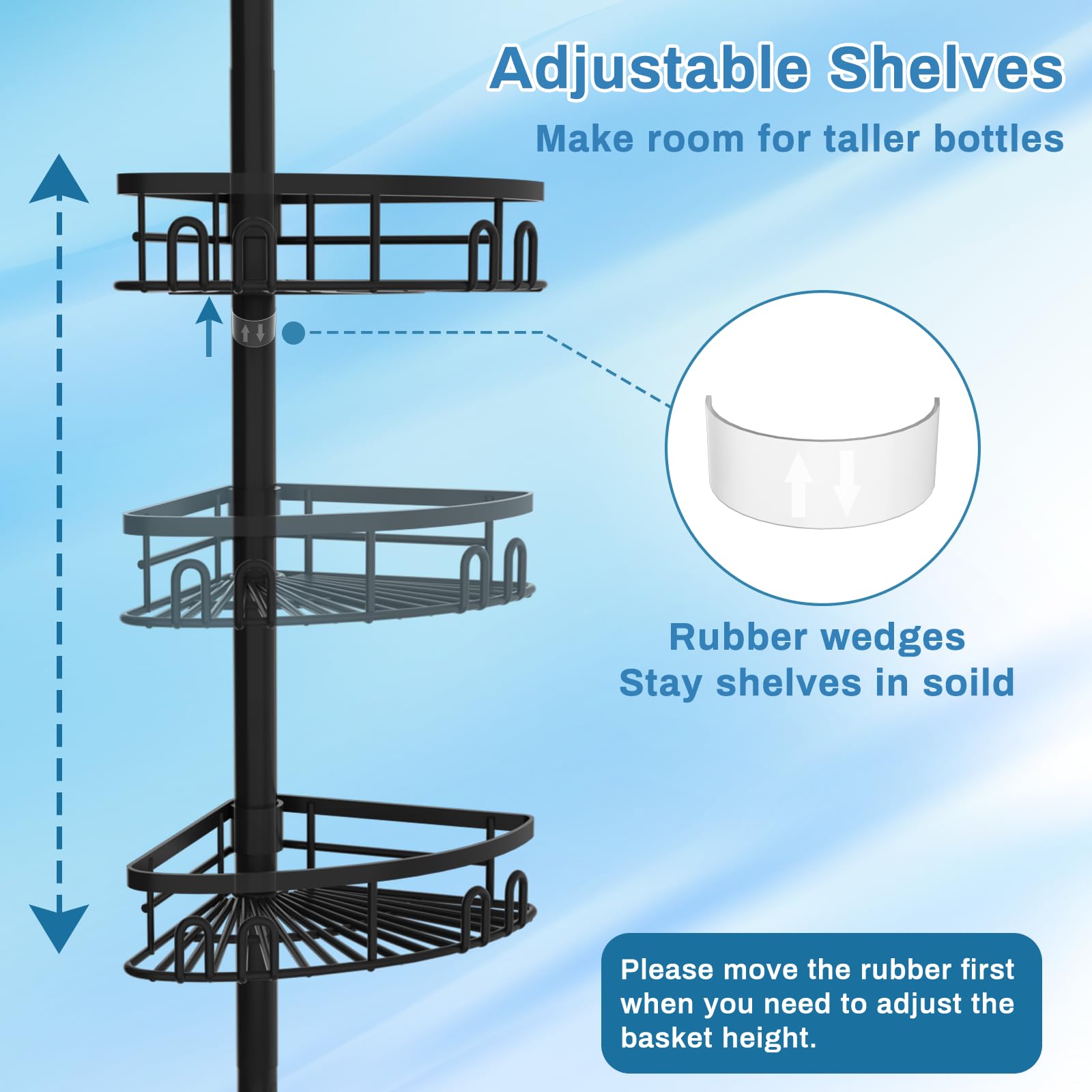 cutefafa corner shower caddy towel-bar keeps towels handy