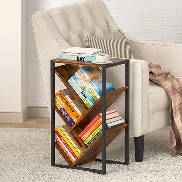 Cutogxon tree bookshelf 5-tier front view showing spacious storage and space-saving design