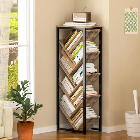 Cutogxon Tree Bookshelf 9-tier wood frame ready for hardcover books and display.