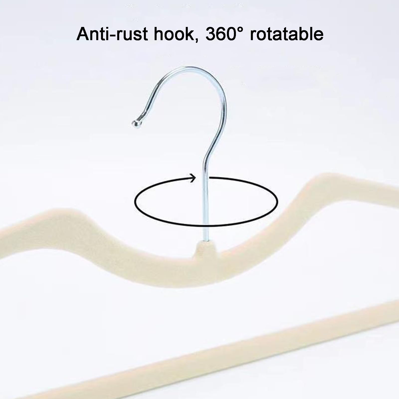 CUTSKY Velvet Hangers 360° swivel hook offers flexible hanging.