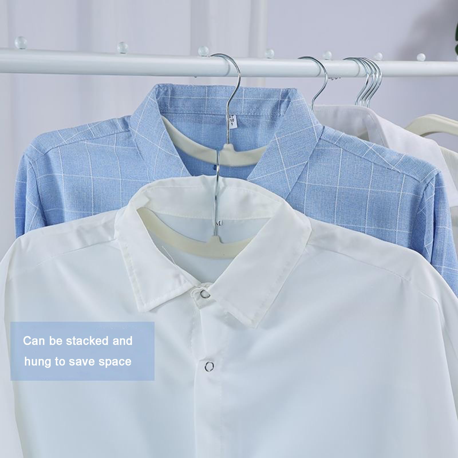 CUTSKY Velvet Hangers short-neck shape preserves shoulder lines.