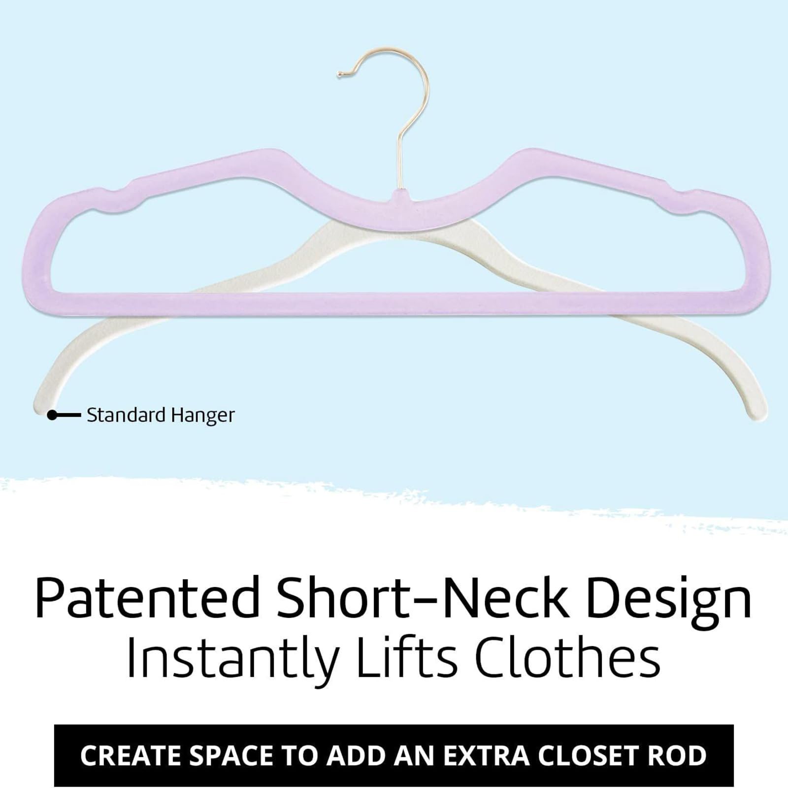 CUTSKY Velvet Hangers ultra-slim profile saves closet space.