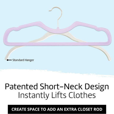 CUTSKY Velvet Hangers ultra-slim profile saves closet space.