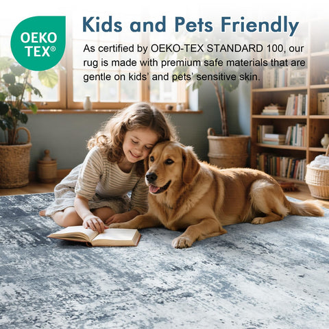 Soft low-pile surface designed for kids and pets underfoot