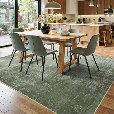 Cuzwlovita green rug enhances nursery decor with soft, inviting surface.