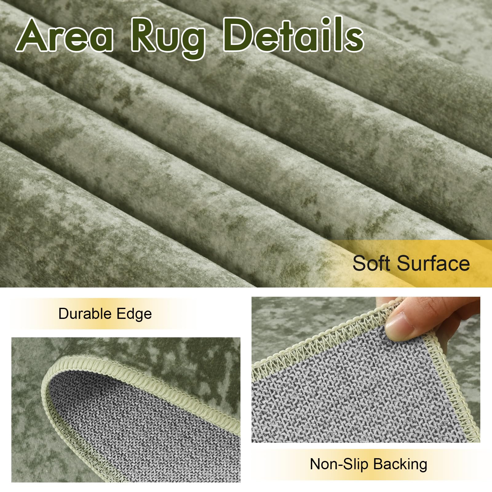 Cuzwlovita polyester anti-slip rug grips floors securely during daily activities.