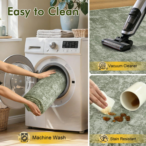 Cuzwlovita rug compatible with robot vacuums for effortless cleaning.