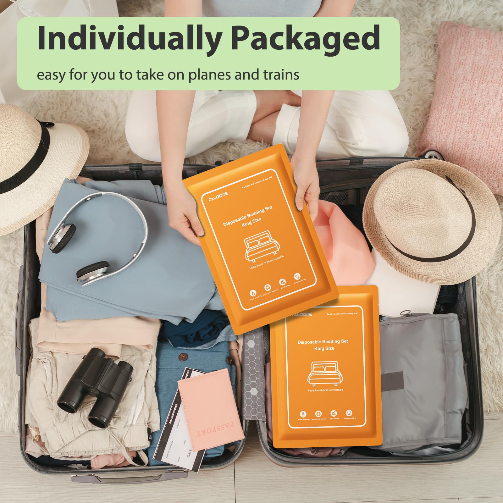 CxLoode individually wrapped sheets offer portable protection and cleanliness
