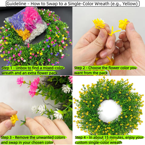 No tools required to swap flowers for a fresh, changeable appearance.