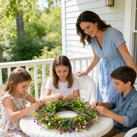 CYANBLOOM wreath hanging ring ready for doors, walls, or porches.