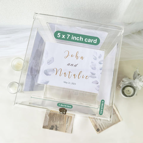CYAOOI acrylic wedding card box lock and keys provide secure card collection.