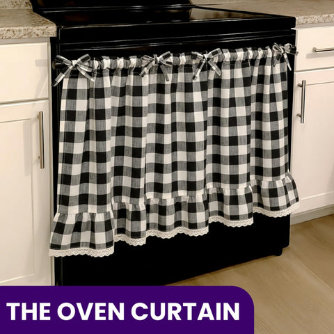 Cyberplex oven skirt with nine ribbon ties secures a stylish, stable fit.