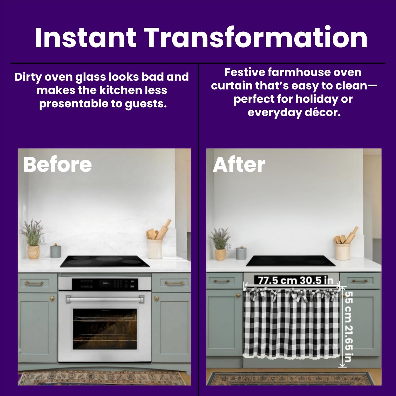 Cyberplex cotton blend stove cover adds rustic charm and easy care.