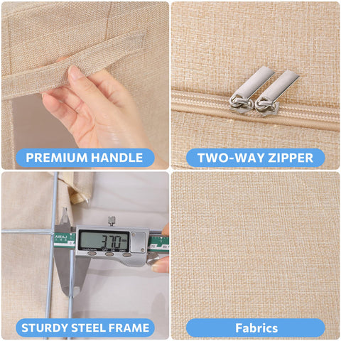 CYhom 3Pack 36L capacity stores clothes, bedding, and books neatly.