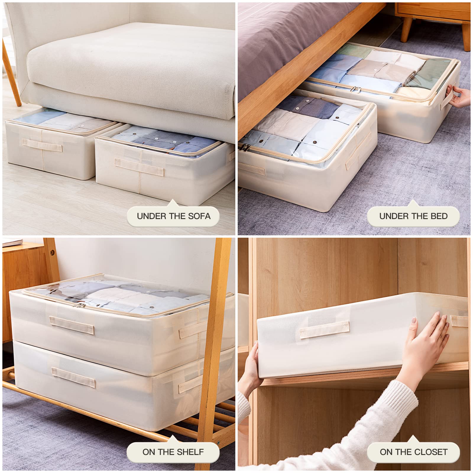 CYhom foldable under-bed container folds flat when not in use to save space