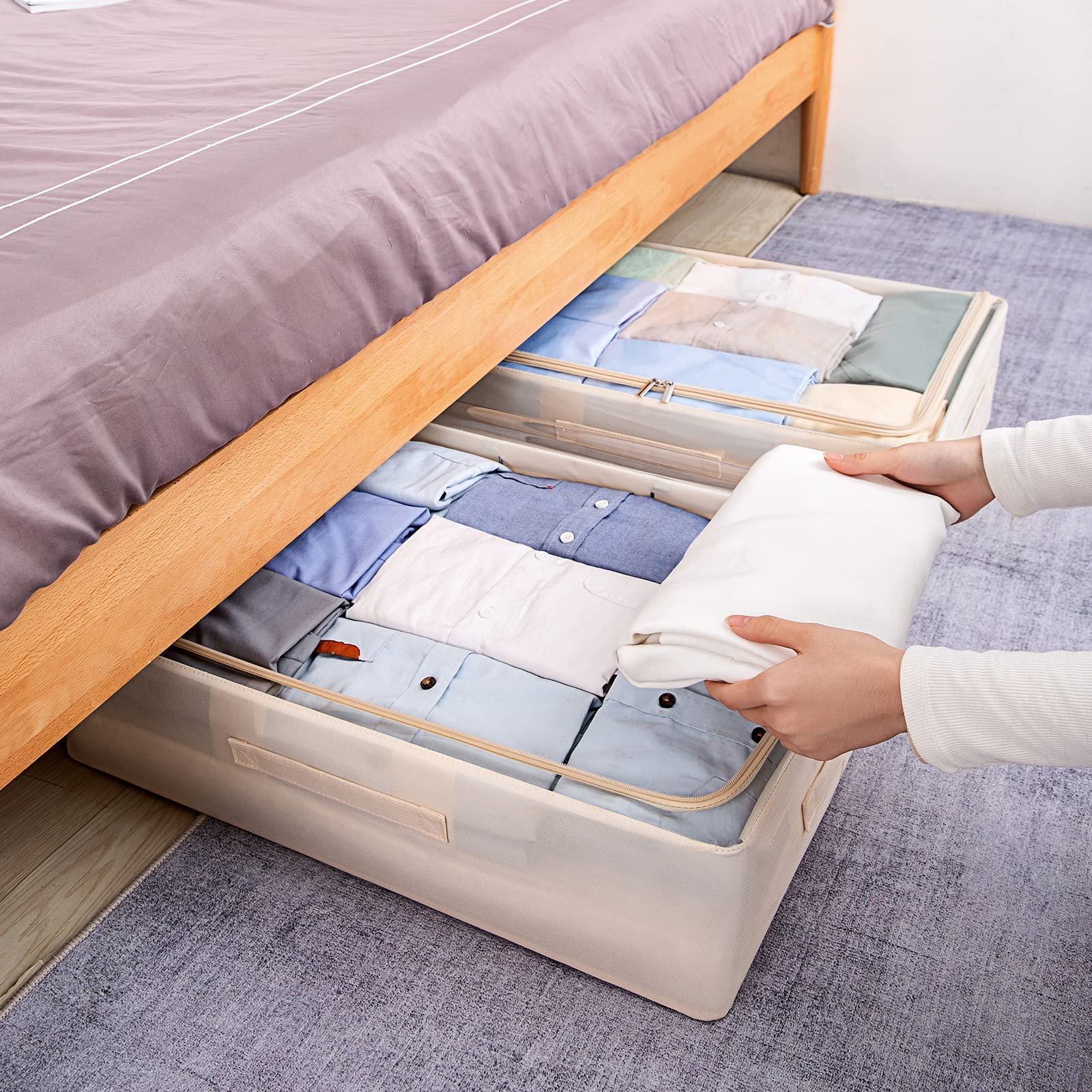 CYhom frame storage box with sturdy steel frame for stable stacking