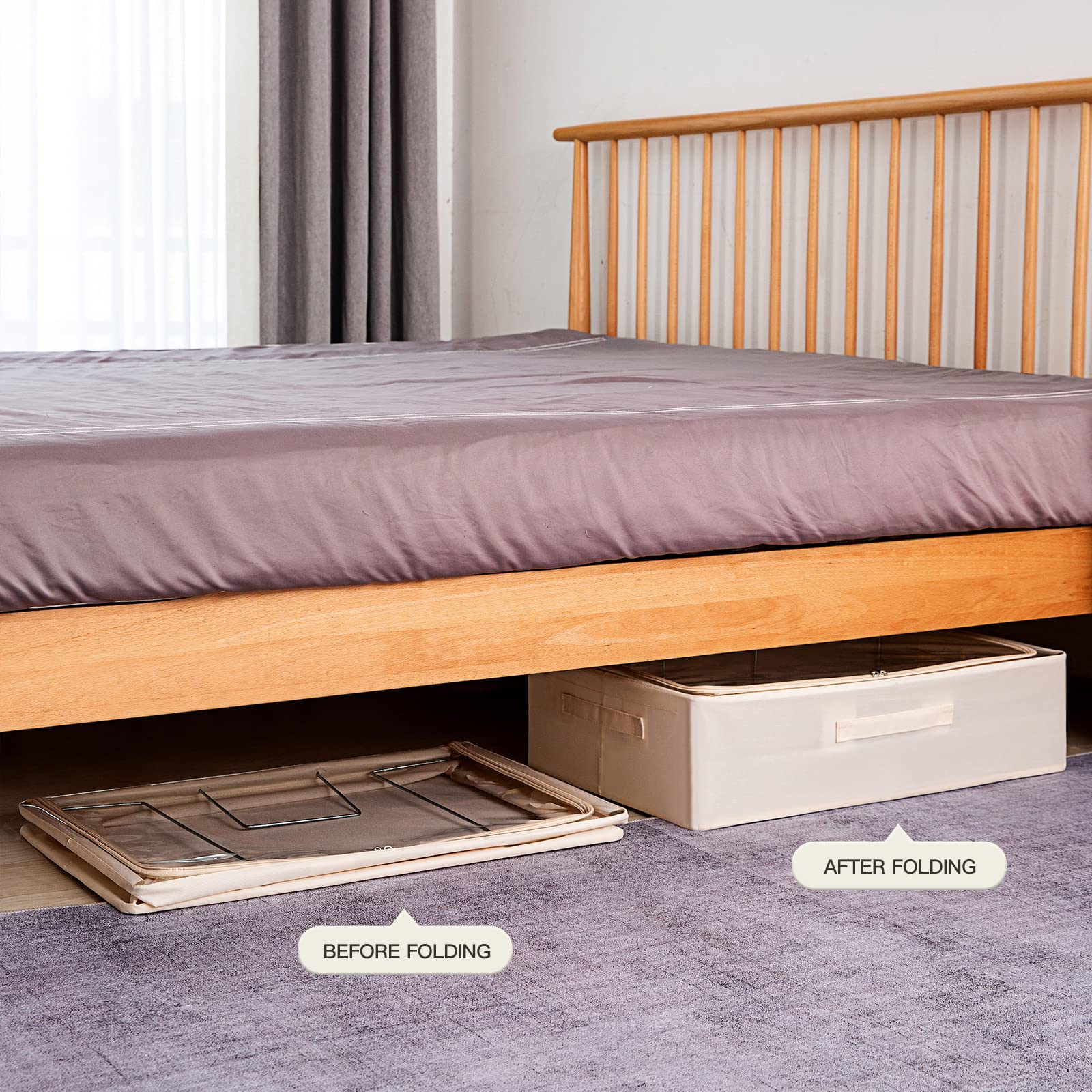 CYhom under-bed storage box with clear window for quick item checks