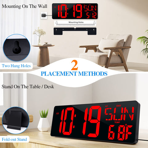 CYMHCHL outlet-powered clock includes memory backup for settings.