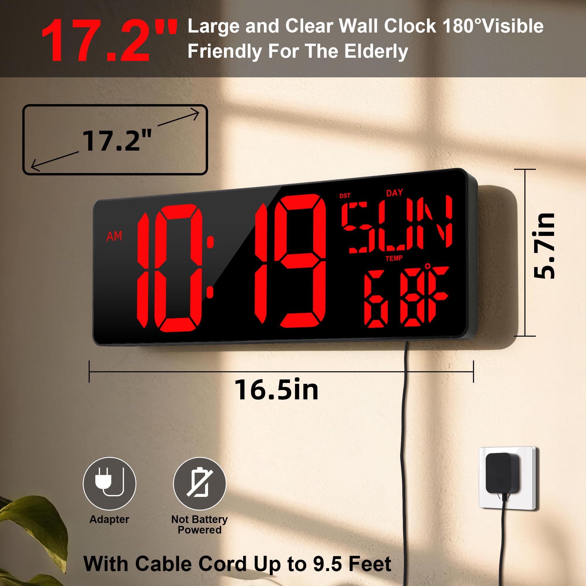 CYMHCHL wall clock with remote control for easy setup from anywhere.