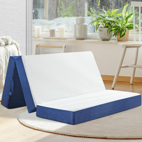 CYMULA folding mattress queen-size closed tri-fold for small spaces and storage