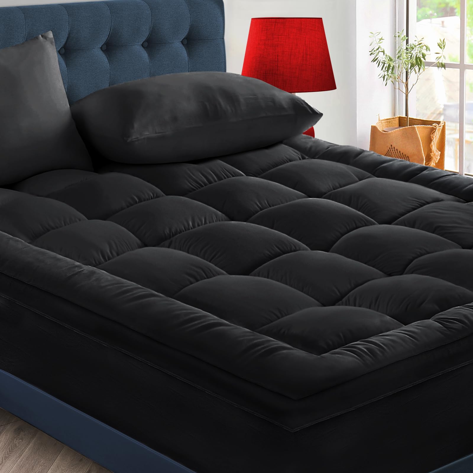 CYMULA mattress topper with soft-fluffy surface for cooling comfort