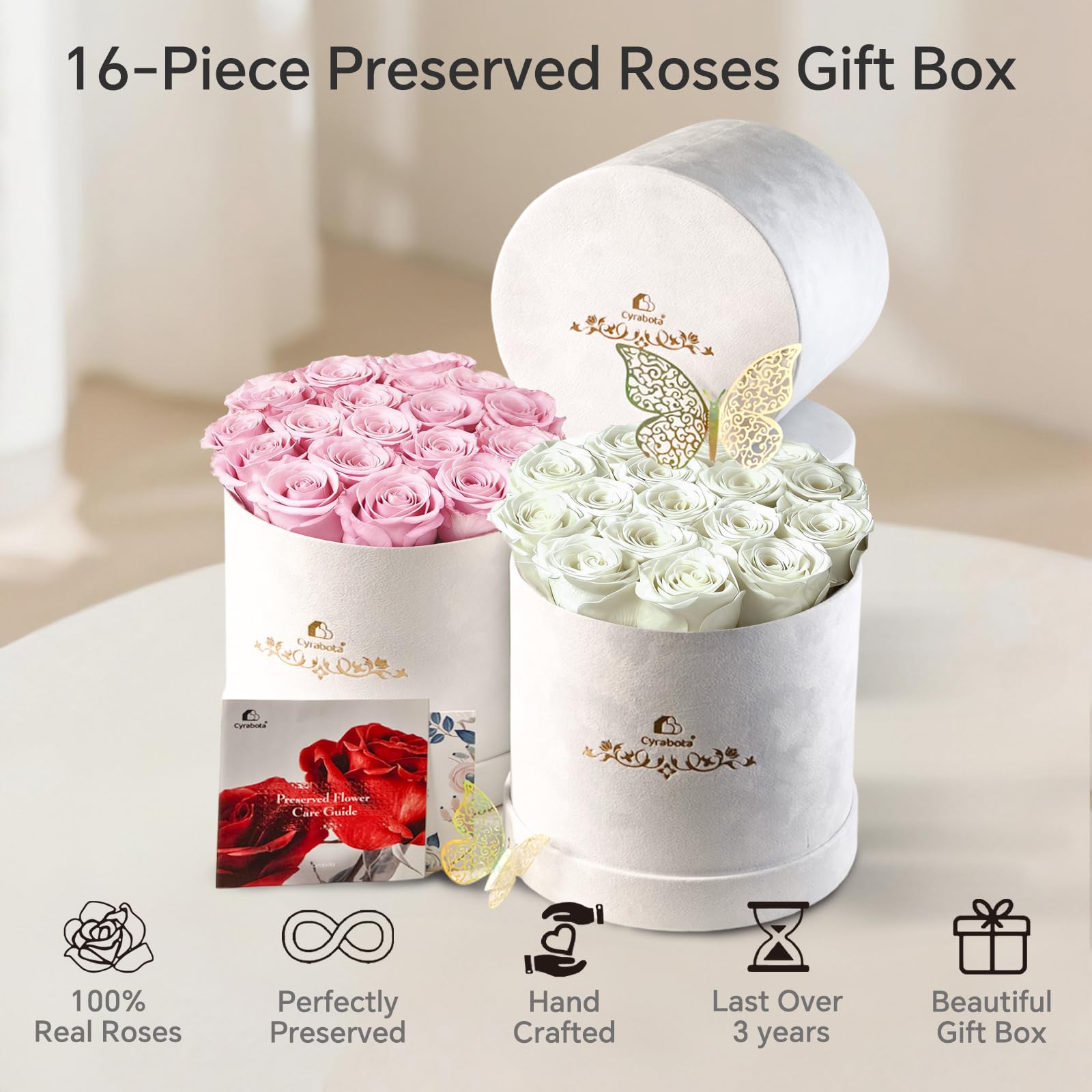 Cyrabota preserved rose texture preserving natural petals
