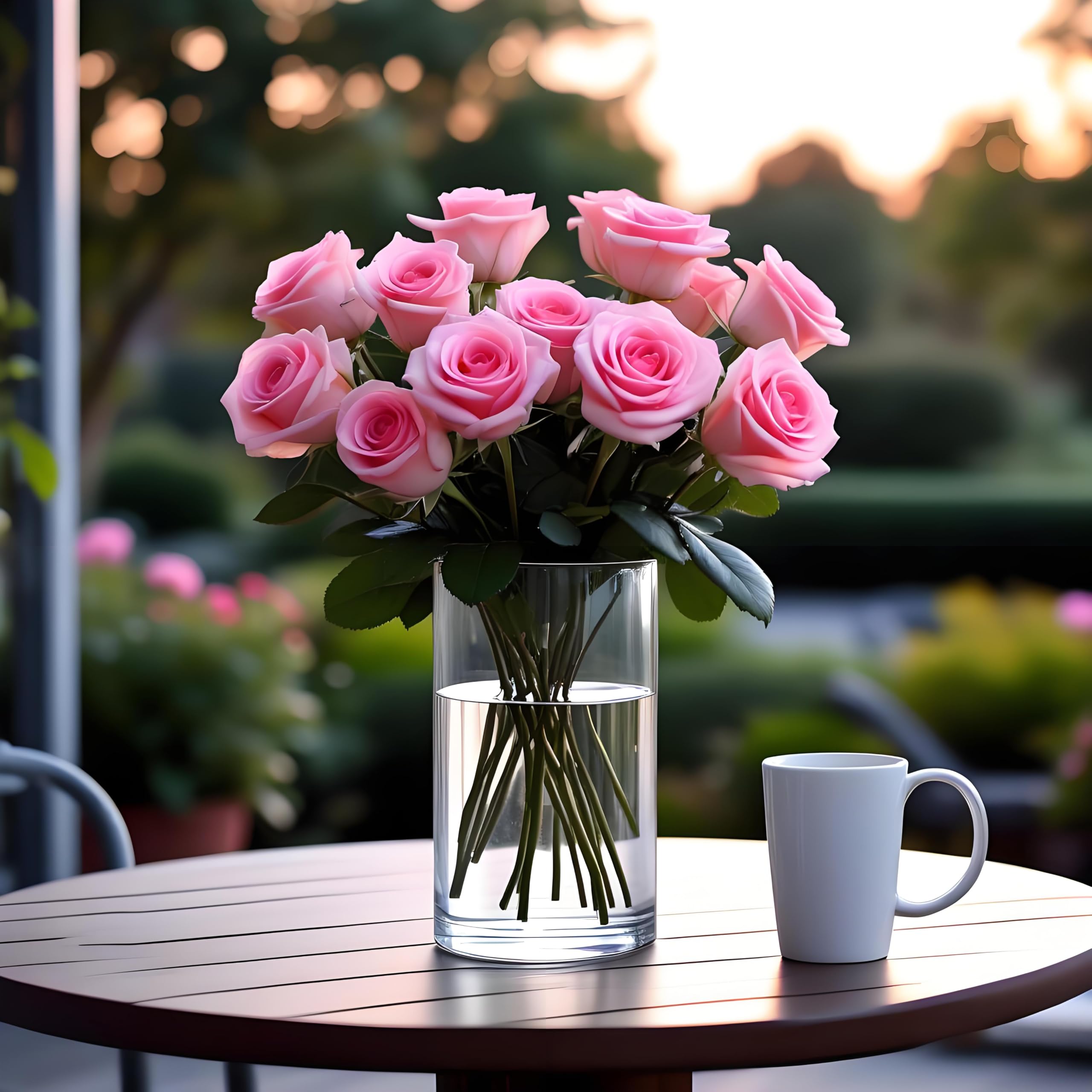 CYS EXCEL hand blown crystal vase emphasizes a sturdy base for table displays.