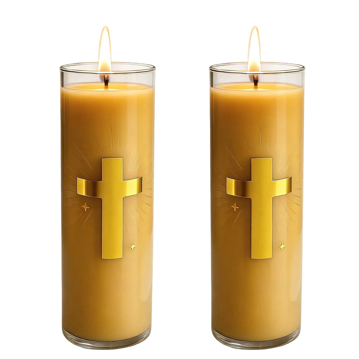 CYSEdge Pure Beeswax candle on an altar with a clean natural burn.