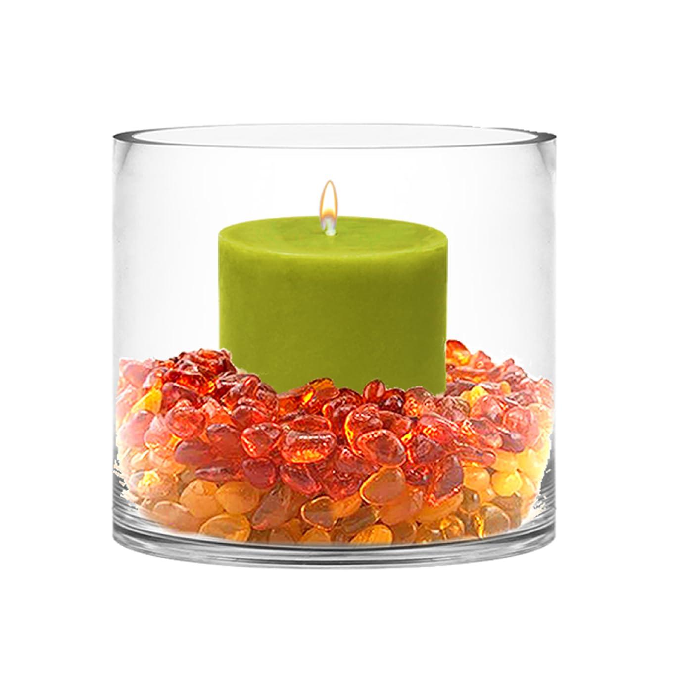 Compact table centerpiece setup with the vase