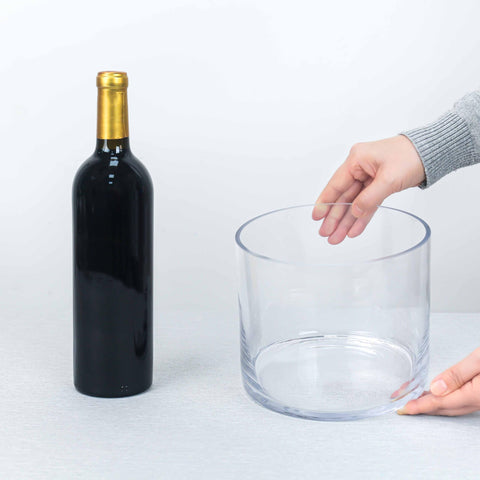 Hand-blown vase with thick base provides stable display