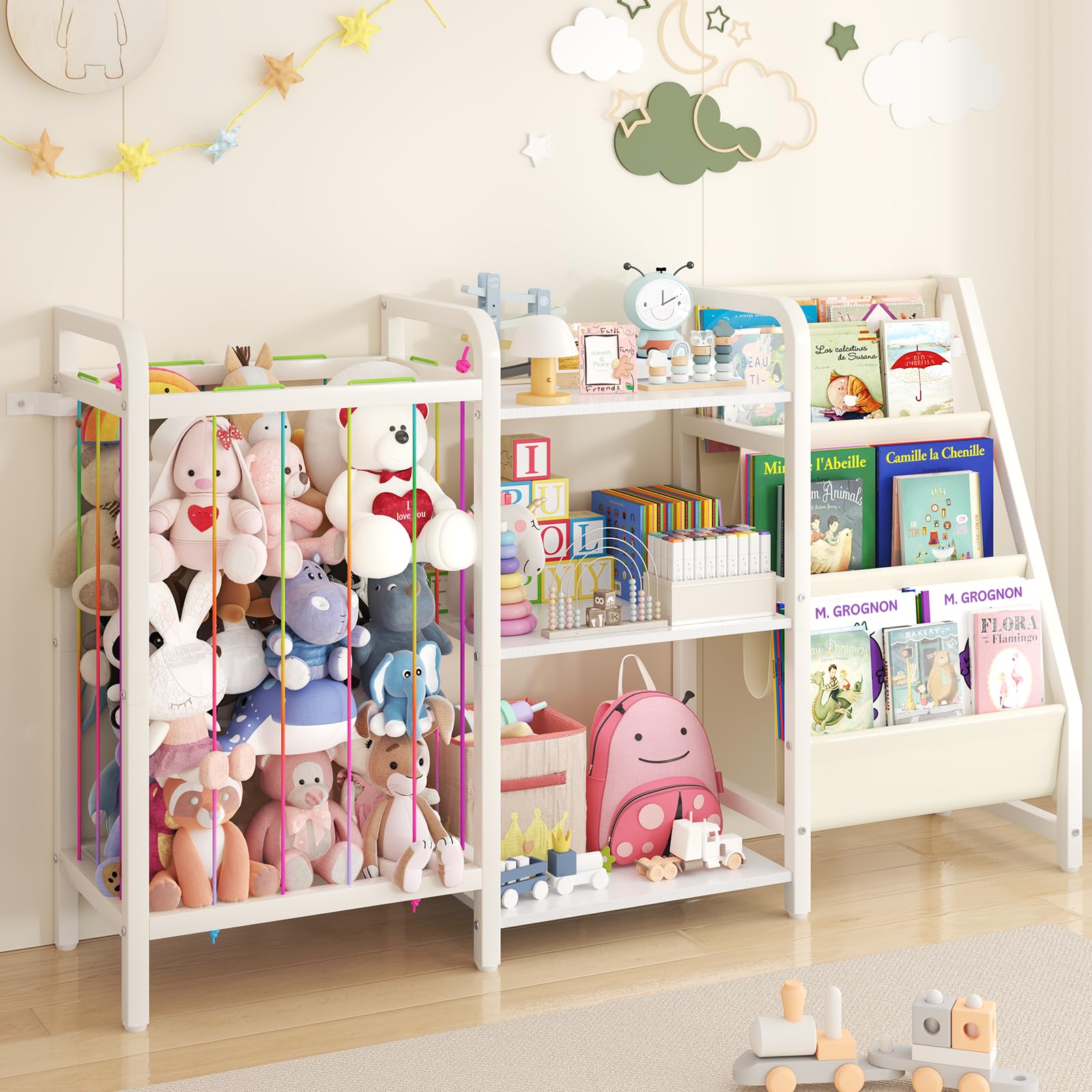 CYXPHION B1 kid's bookshelf white 3-tier, sturdy frame for easy access to favorite books.