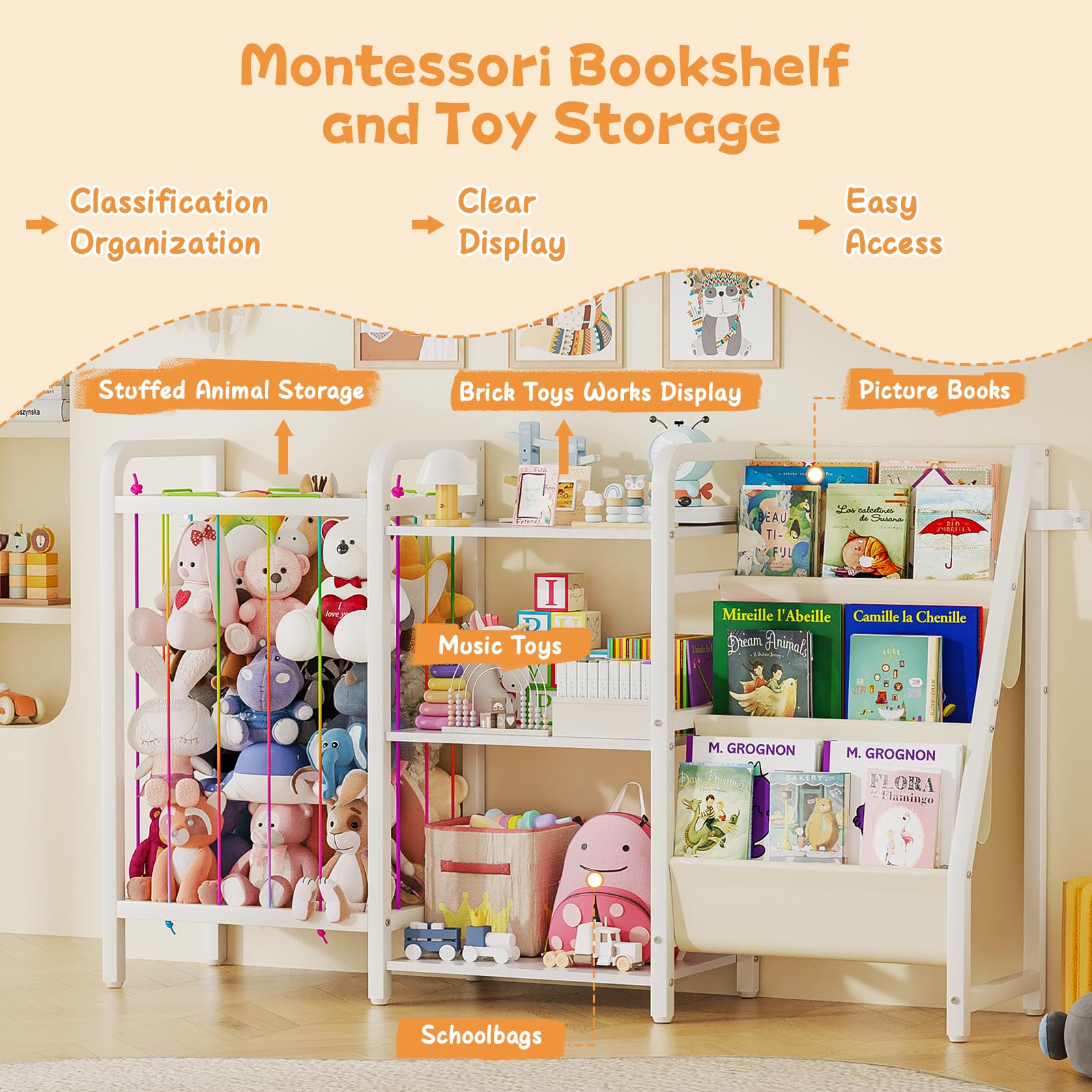 CYXPHION B1 Montessori-inspired design, fosters organization and independent play in nurseries.