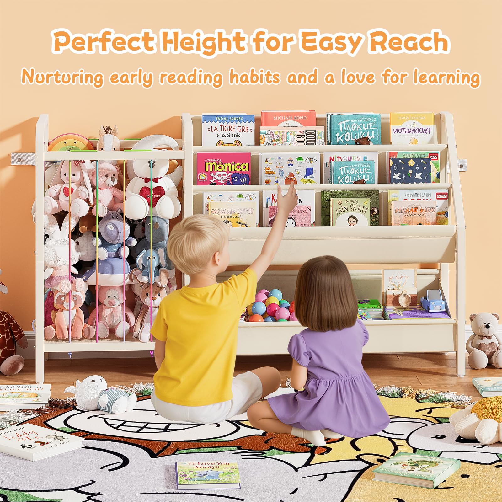 CYXPHION B5 3-tier sling pockets keep toys and books neatly in reach.
