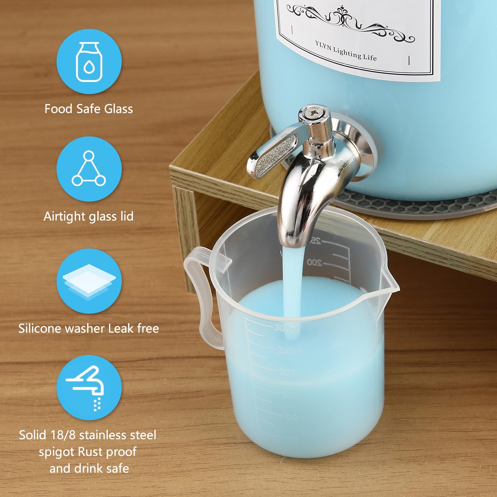 CYYKDA 106oz glass containers showcase a leak-proof dispenser system.