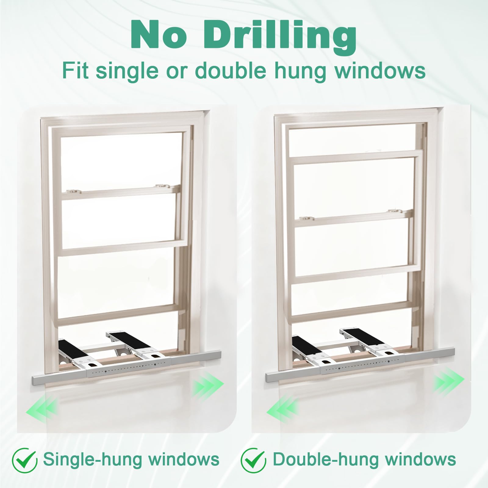 Czeinlivzu Adjustable width 31.5-41.7 inch range for versatile window fit.