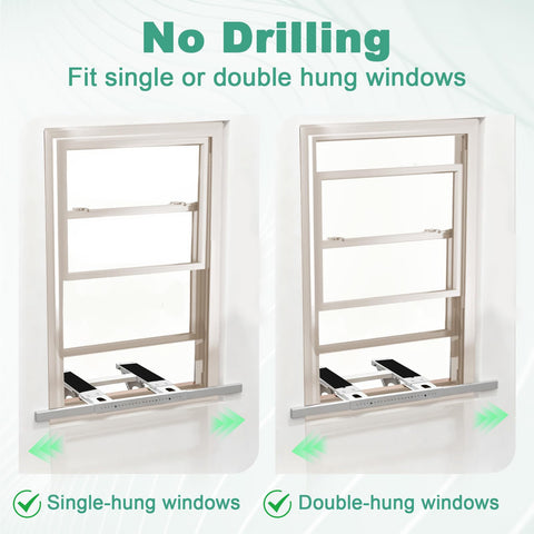 Czeinlivzu Adjustable width 31.5-41.7 inch range for versatile window fit.