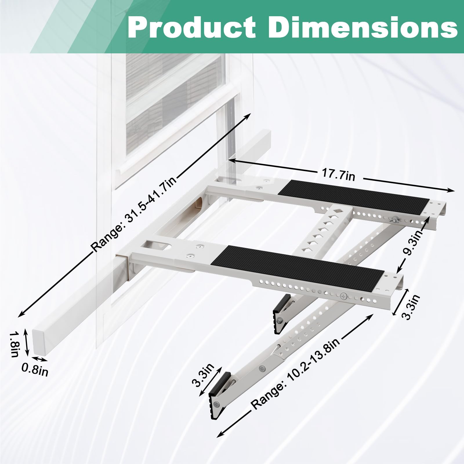 Czeinlivzu Heavy-duty bracket side view showing robust support up to 220 pounds.