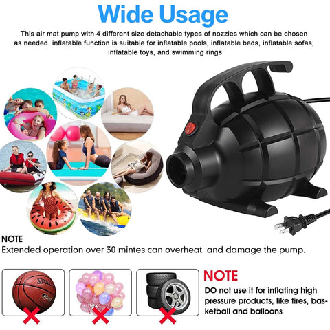 CZGBRO compact air pump with power cord for portable inflation at home or outdoors.
