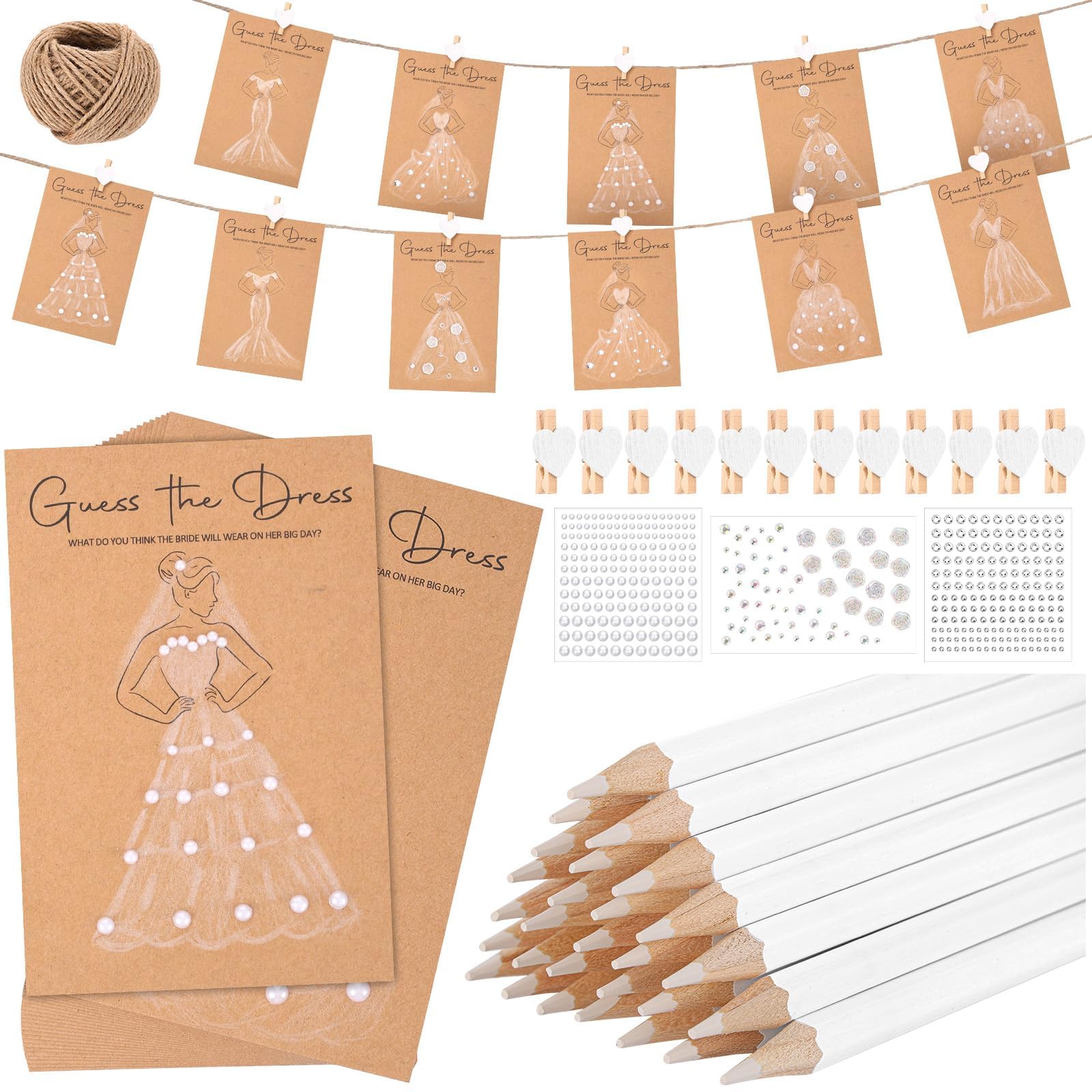 Czlotyh Guess the Dress game cards for lively bridal shower entertainment and guest participation.