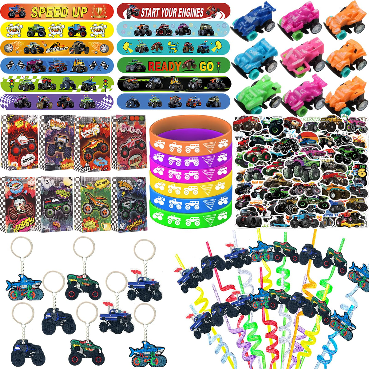 CZWXOXO monster truck slap bracelets for party favors and fun
