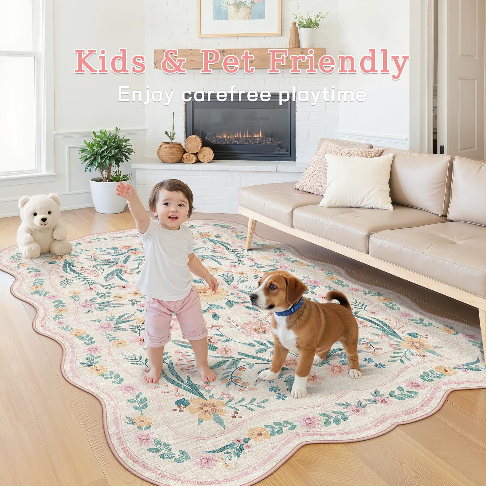Dadasgk non-slip TPE backing helps keep rug in place.